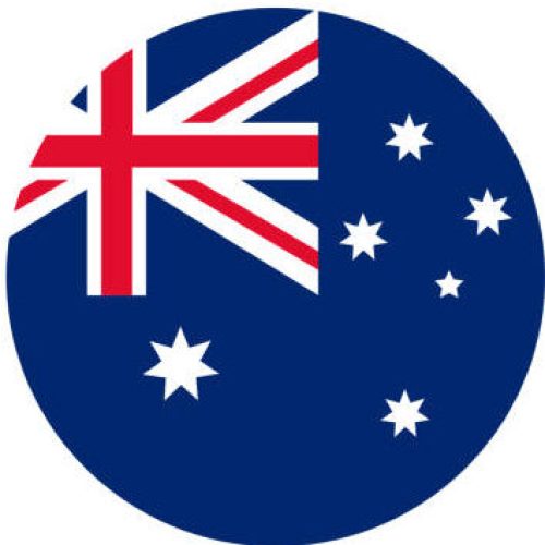 Australia flag round icon isolated on white background